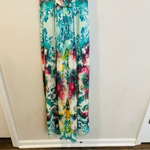 Vintage Y2K Nicole Miller Babydoll Watercolor Maxi Dress Size 2 Made in USA - Picture 7 of 10